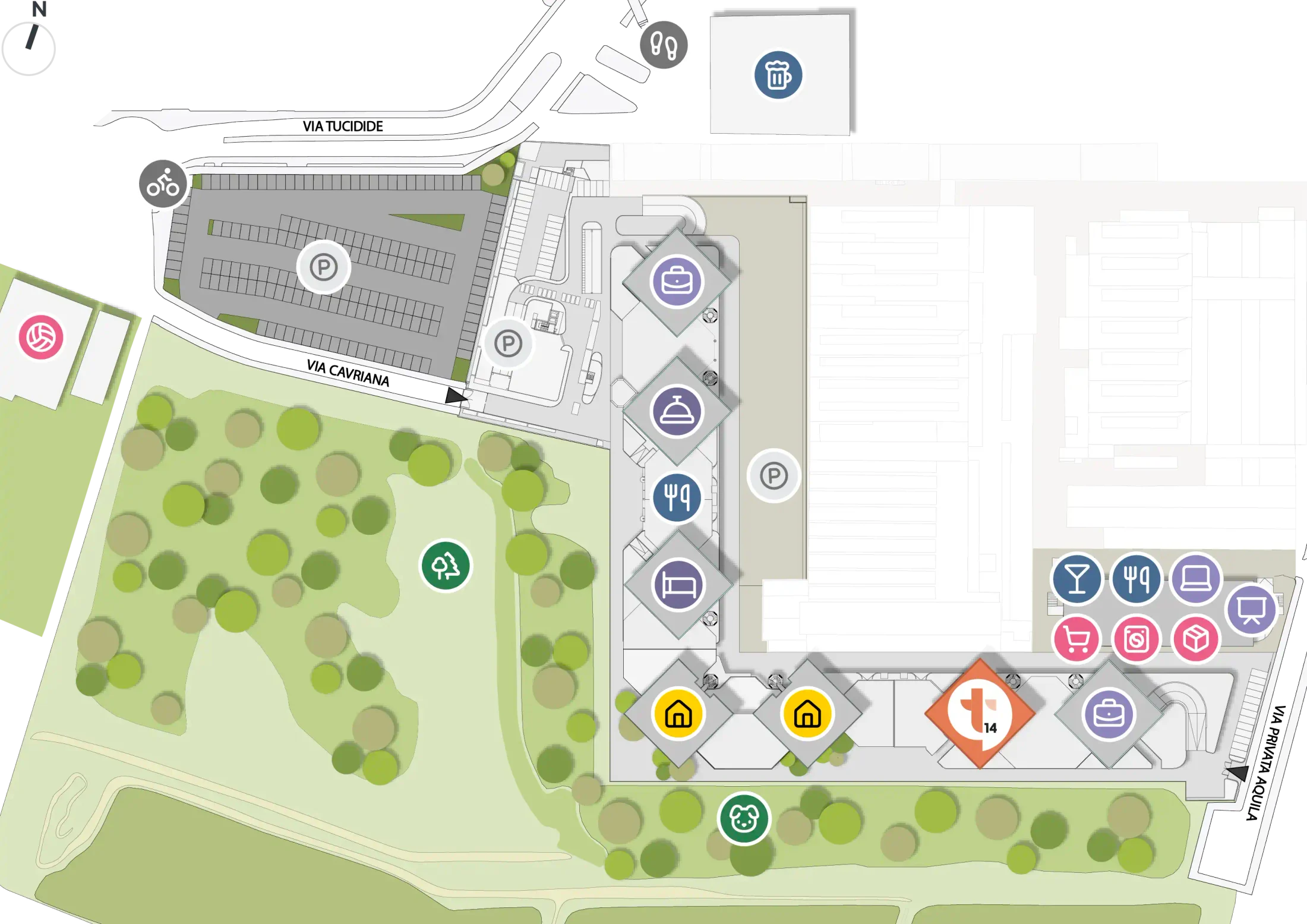 Masterplan of the via Tucidide district